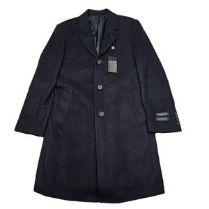 Lauren Ralph Lauren Cashmere Wool Overcoat Mens Small 36S Navy Blue Italian $495